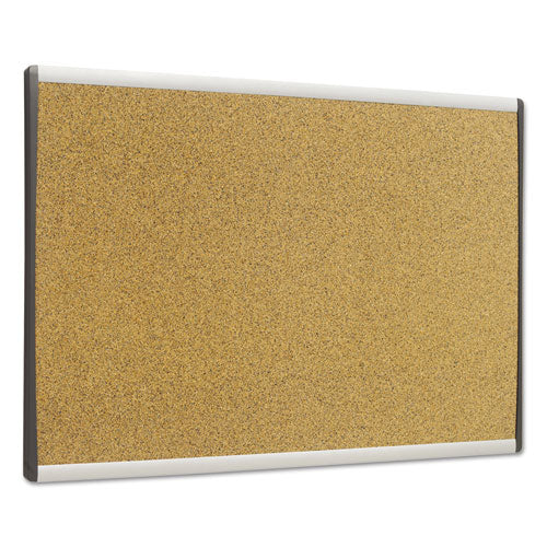 Image of Quartet® ARC Frame Cubicle Board, Cork Bulletin, 24" x 14", Tan Surface, Satin Aluminum Frame
