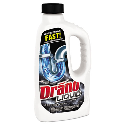 Image of Drano® Liquid Drain Cleaner, 32 Oz Safety Cap Bottle, 12/carton
