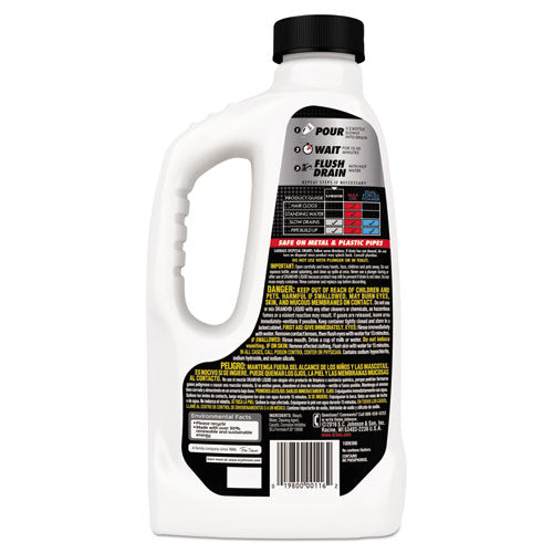 Image of Drano® Liquid Drain Cleaner, 32 Oz Safety Cap Bottle, 12/carton