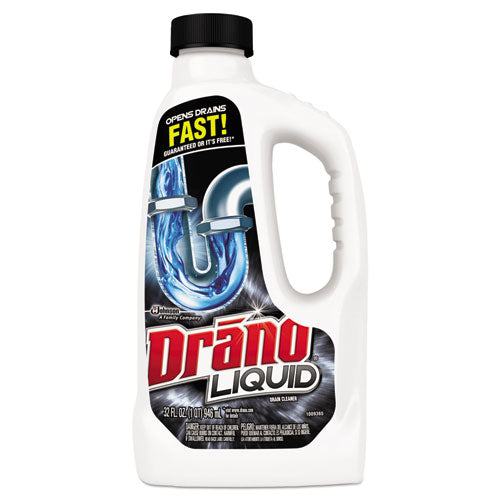 Image of Drano® Liquid Drain Cleaner, 32 Oz Safety Cap Bottle, 12/carton