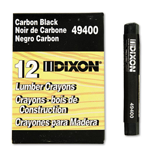 Image of Dixon® Lumber Crayons, 4.5 X 0.5, Carbon Black, Dozen