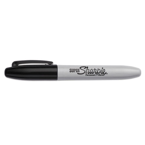 Image of Sharpie® Super Permanent Marker, Fine Bullet Tip, Black, 6/pack