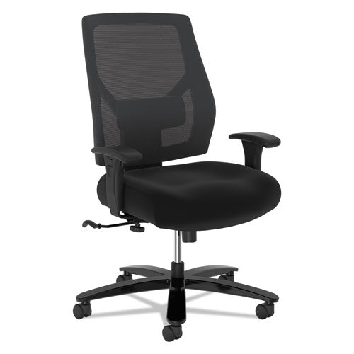 Image of HON® Crio Big And Tall Mid-Back Task Chair, Supports Up To 450 Lb, 18" To 22" Seat Height, Black