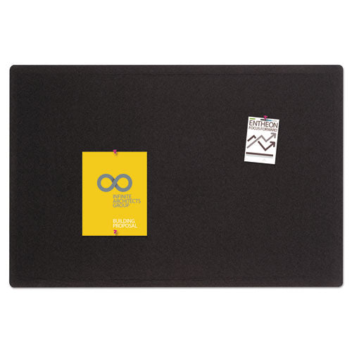 Image of Quartet® Oval Office Fabric Board, 48" x 36", Black Surface