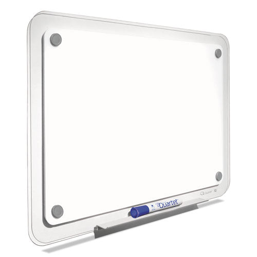 Image of Quartet® iQ Total Erase Translucent-Edge Board, 11" x 7", White Surface, Clear Plastic Frame