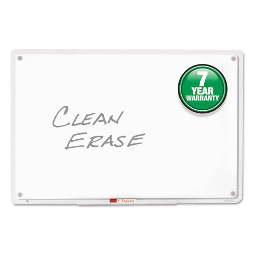 Image of Quartet® iQ Total Erase Translucent-Edge Board, 36" x 23", White Surface, Clear Plastic Frame