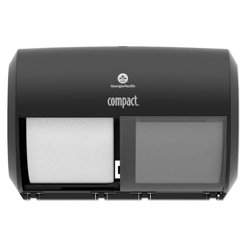 Image of Georgia Pacific® Professional Compact Coreless Side-by-Side 2-Roll Tissue Dispenser, 11.5 x 7.63 x 8, Black