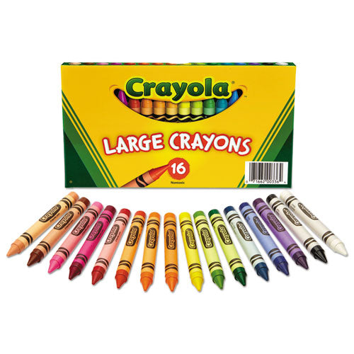 Image of Crayola® Large Crayons, Lift Lid Box, 16 Colors/box