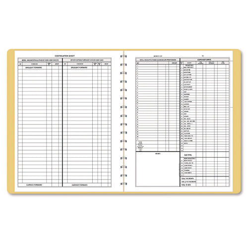 Image of Dome® Simplified Monthly Bookkeeping Record, 4 Column Format, Tan Cover, 11 X 8.5 Sheets, 128 Sheets/book