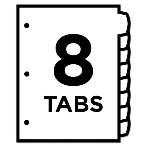 Image of Avery® Big Tab Printable White Label Tab Dividers, 8-Tab, 11 x 8.5, White, 20 Sets