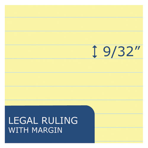 Image of Roaring Spring® Recycled Legal Pad, Wide/legal Rule, 40 Canary-Yellow 8.5 X 11 Sheets, Dozen