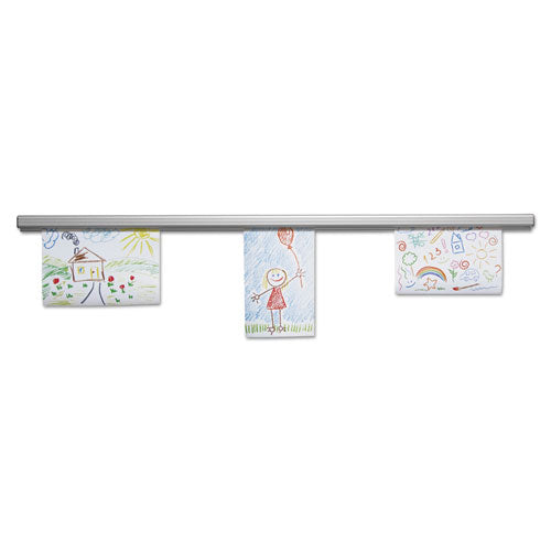 Image of Advantus Grip-A-Strip Display Rails, 1.5" x 12", Satin Aluminum