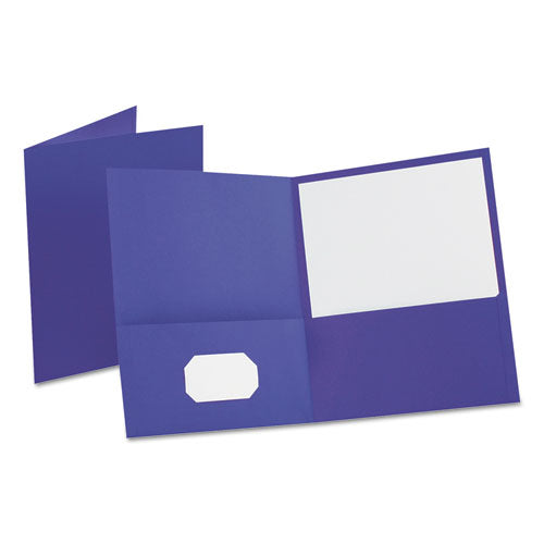 Image of Oxford Leatherette Two Pocket Portfolio, 8.5 X 11, Purple/purple, 10/pack