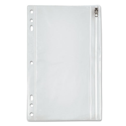Image of Oxford Zipper Binder Pocket, 2- to 5-Hole Punched, 6" x 9.5", Clear