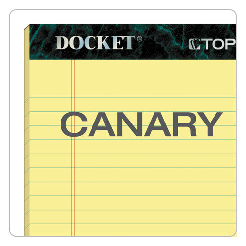 Image of TOPS Docket Ruled Perforated Pads, Narrow Rule, 50 Canary-Yellow 5 X 8 Sheets, 12/pack