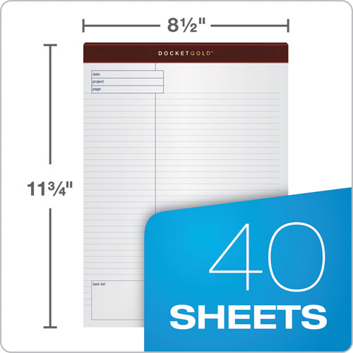 Image of TOPS Docket Gold Planning Pads, Project-Management Format, Quadrille Rule (4 Sq/in), 40 White 8.5 X 11.75 Sheets, 4/pack