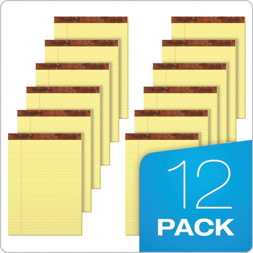 Image of TOPS The Legal Pad Ruled Perforated Pads, Wide/legal Rule, 50 Canary-Yellow 8.5 X 11.75 Sheets, Dozen