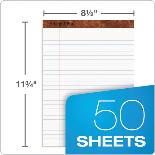 Image of TOPS The Legal Pad Ruled Perforated Pads, Wide/legal Rule, 50 White 8.5 X 11.75 Sheets
