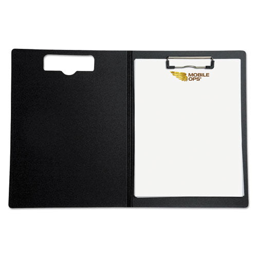 Image of Mobile OPS® Portfolio Clipboard with Low-Profile Clip, Portrait Orientation, 0.5" Clip Capacity, Holds 8.5 x 11 Sheets, Black