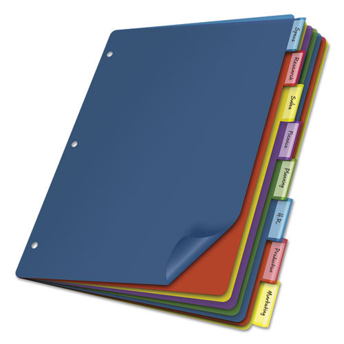 Image of Cardinal® Poly Index Dividers, 8-Tab, 11 X 8.5, Assorted, 4 Sets