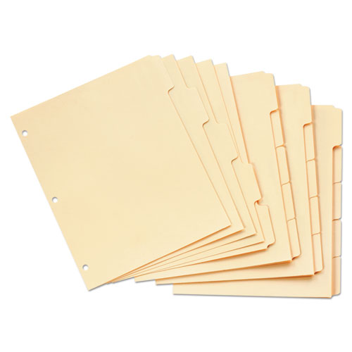 Image of Oxford Write-On Tab Dividers, 5-Tab, 11 X 8.5, Manila, 20 Sets