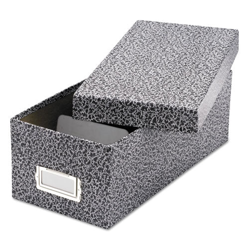 Image of Oxford Reinforced Board Card File, Lift-Off Cover, Holds 1,200 3 X 5 Cards, 5.13 X 11 X 3.63, Black/white
