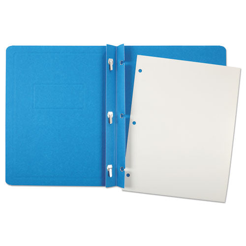 Image of Oxford Title Panel And Border Front Report Cover, 3-Prong Fastener, Panel And Border Cover, 0.5" Cap, 8.5 X 11, Light Blue, 25/box