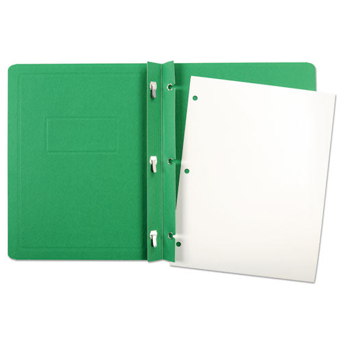 Image of Oxford Title Panel And Border Front Report Cover, Three-Prong Fastener, 0.5" Capacity, 8.5 X 11, Light Green/light Green, 25/box