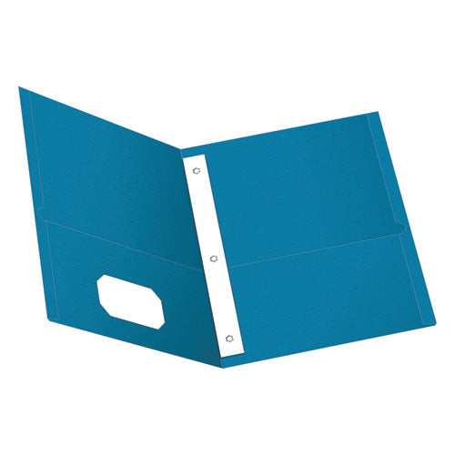 Image of Oxford Twin-Pocket Folders With 3 Fasteners, 0.5" Capacity, 11 X 8.5, Light Blue, 25/box