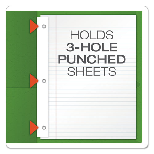 Image of Oxford Twin-Pocket Folders With 3 Fasteners, 0.5" Capacity, 11 X 8.5, Green, 25/box