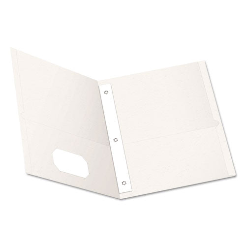 Image of Oxford Twin-Pocket Folders With 3 Fasteners, 0.5" Capacity, 11 X 8.5, White, 25/box
