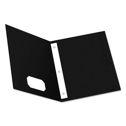 Image of Oxford Twin-Pocket Folders With 3 Fasteners, 0.5" Capacity, 11 X 8.5, Black 25/box