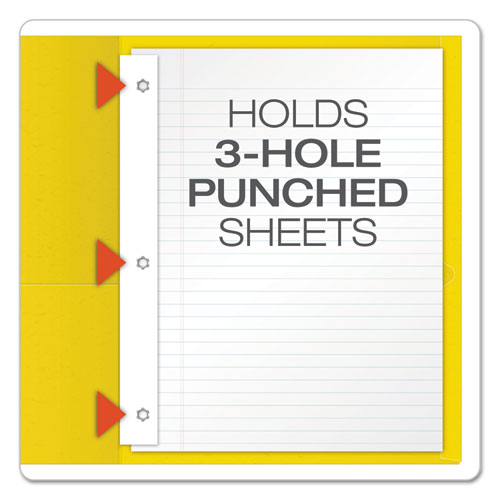 Image of Oxford Twin-Pocket Folders With 3 Fasteners, 0.5" Capacity, 11 X 8.5, Yellow, 25/box