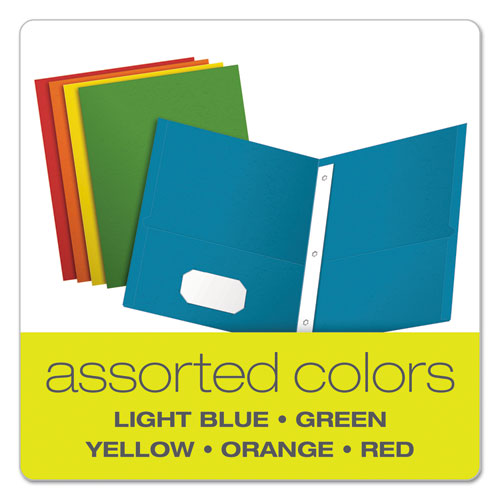 Image of Oxford Twin-Pocket Folders With 3 Fasteners, 0.5" Capacity, 11 X 8.5, Assorted, 25/box