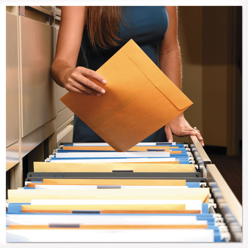 Image of Quality Park Redi-Strip Catalog Envelope, #13 1/2, Cheese Blade Flap, Redi-Strip Adhesive Closure, 10 x 13, Brown Kraft, 100/Box