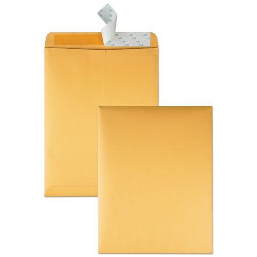 Image of Quality Park Redi-Strip Catalog Envelope, #13 1/2, Cheese Blade Flap, Redi-Strip Adhesive Closure, 10 x 13, Brown Kraft, 100/Box