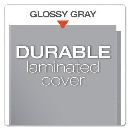 Image of Oxford High Gloss Laminated Paperboard Folder, 100-Sheet Capacity, 11 X 8.5, Gray, 25/box