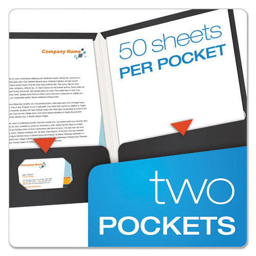 Image of Oxford High Gloss Laminated Paperboard Folder, 100-Sheet Capacity, 11 X 8.5, Black, 25/box