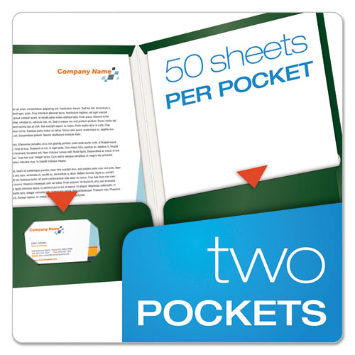 Image of Oxford High Gloss Laminated Paperboard Folder, 100-Sheet Capacity, 11 X 8.5, Green, 25/box