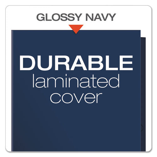 Image of Oxford High Gloss Laminated Paperboard Folder, 100-Sheet Capacity, 11 X 8.5, Navy, 25/box