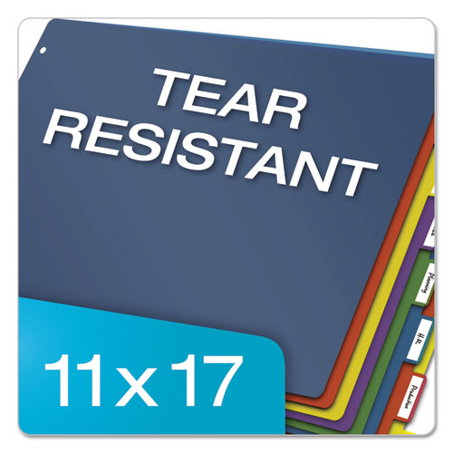 Image of Cardinal® Tabloid-Size Poly Index Divider, 8-Tab, 11 X 17, Assorted, 1 Set