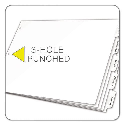 Image of Cardinal® Write 'n Erase Tabloid Index Dividers, 8-Tab, 11 X 17, White, 1 Set