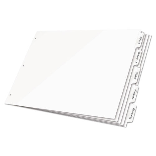 Image of Cardinal® Write 'n Erase Tabloid Index Dividers, 8-Tab, 11 X 17, White, 1 Set