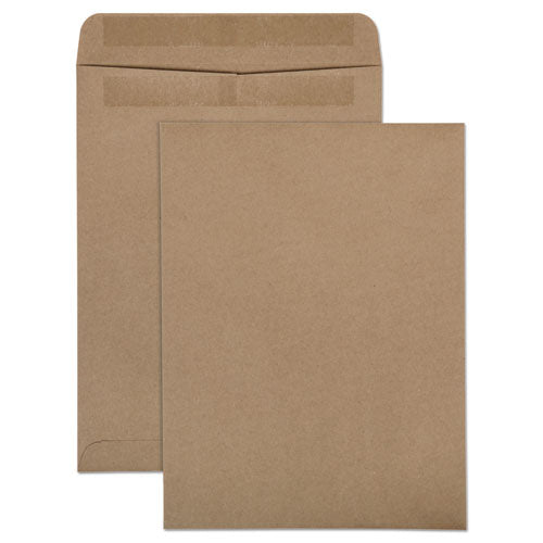 Image of Quality Park Recycled Brown Kraft Redi-Seal Envelope, #10 1/2, Cheese Blade Flap, Redi-Seal Adhesive Closure, 9 x 12, Brown Kraft, 100/Box