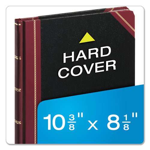 Image of Boorum & Pease® Extra-Durable Bound Book, Single-Page 5-Column Accounting, Black/maroon/gold Cover, 10.13 X 7.78 Sheets, 150 Sheets/book