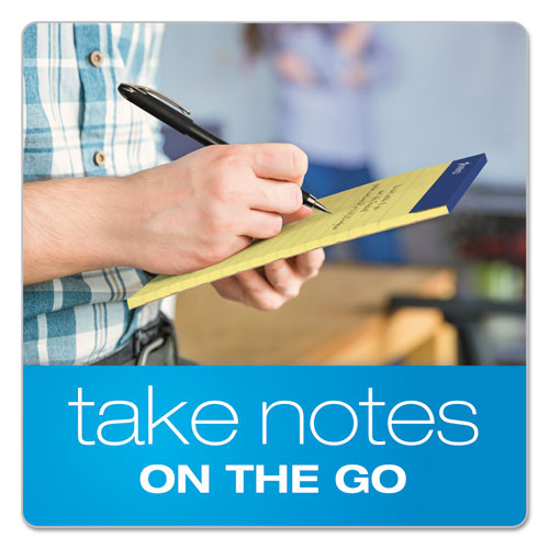 Image of Ampad® Perforated Writing Pads, Narrow Rule, 50 Canary-Yellow 5 X 8 Sheets, Dozen