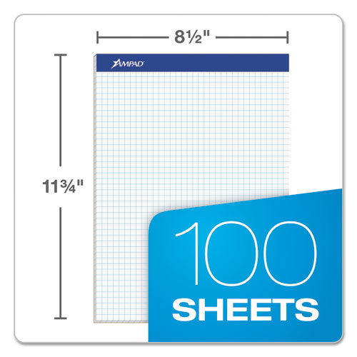 Image of Ampad® Quad Double Sheet Pad, Quadrille Rule (4 Sq/in), 100 White 8.5 X 11.75 Sheets