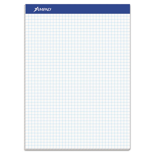 Image of Ampad® Quad Double Sheet Pad, Quadrille Rule (4 Sq/in), 100 White 8.5 X 11.75 Sheets