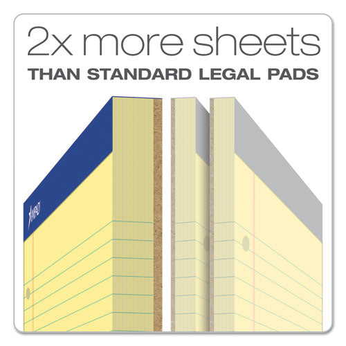 Image of Ampad® Double Sheet Pads, Wide/legal Rule, 100 Canary-Yellow 8.5 X 11.75 Sheets