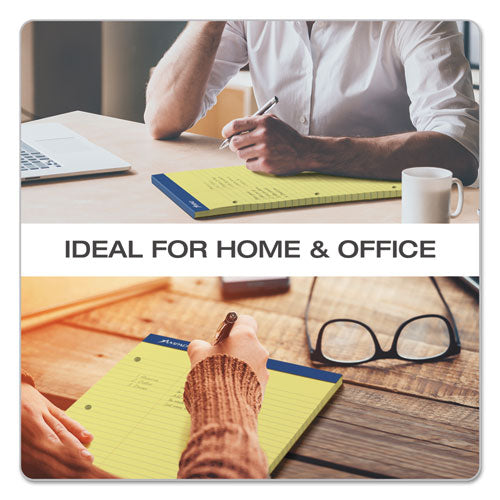 Image of Ampad® Double Sheet Pads, Pitman Rule Variation (offset Dividing Line - 3" Left), 100 Canary-Yellow 8.5 X 11.75 Sheets